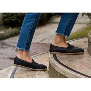 Charix Women's Wild Black Slip On Flats Size 8 Textured Leather